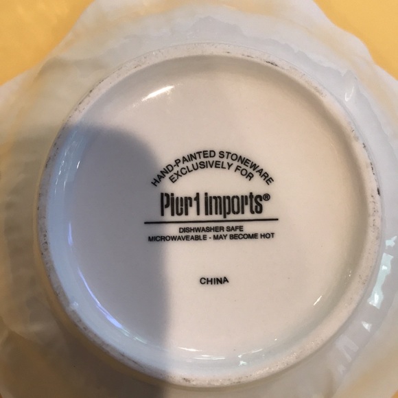 PIER 1 - Two (2) Red Yellow Flower Bowls Ice Cream Dishes - Picture 8 of 16